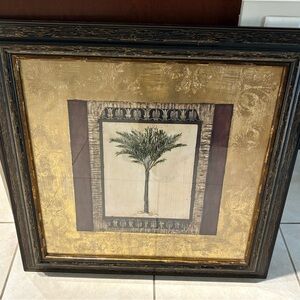Mindeli 24x24White Modern Wood Framed Museum Art Print Titled - Stately Palm I